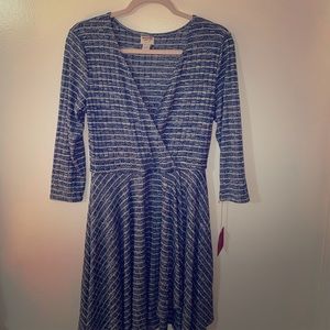 Blue and white striped fit and flare dress!